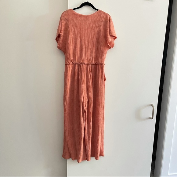 Crepe peach wide length jumpsuit - Picture 4 of 6